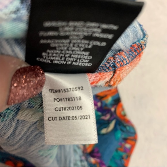 Torrid size 0 baby doll top blue/green/floral pattern - Picture 7 of 10